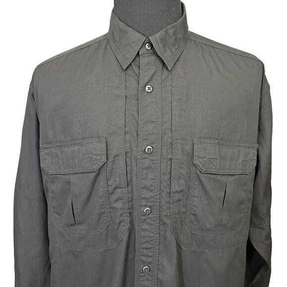 5.11 Tactical Series Men’s Black‎ Longsleeve Button Down workwear casual TOP XL - Picture 2 of 8